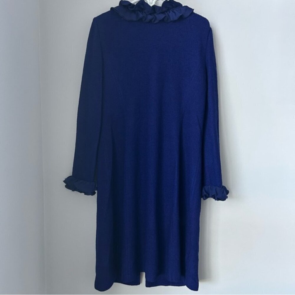 St. John Knit Duster With Silk Ruffles - Picture 3 of 11